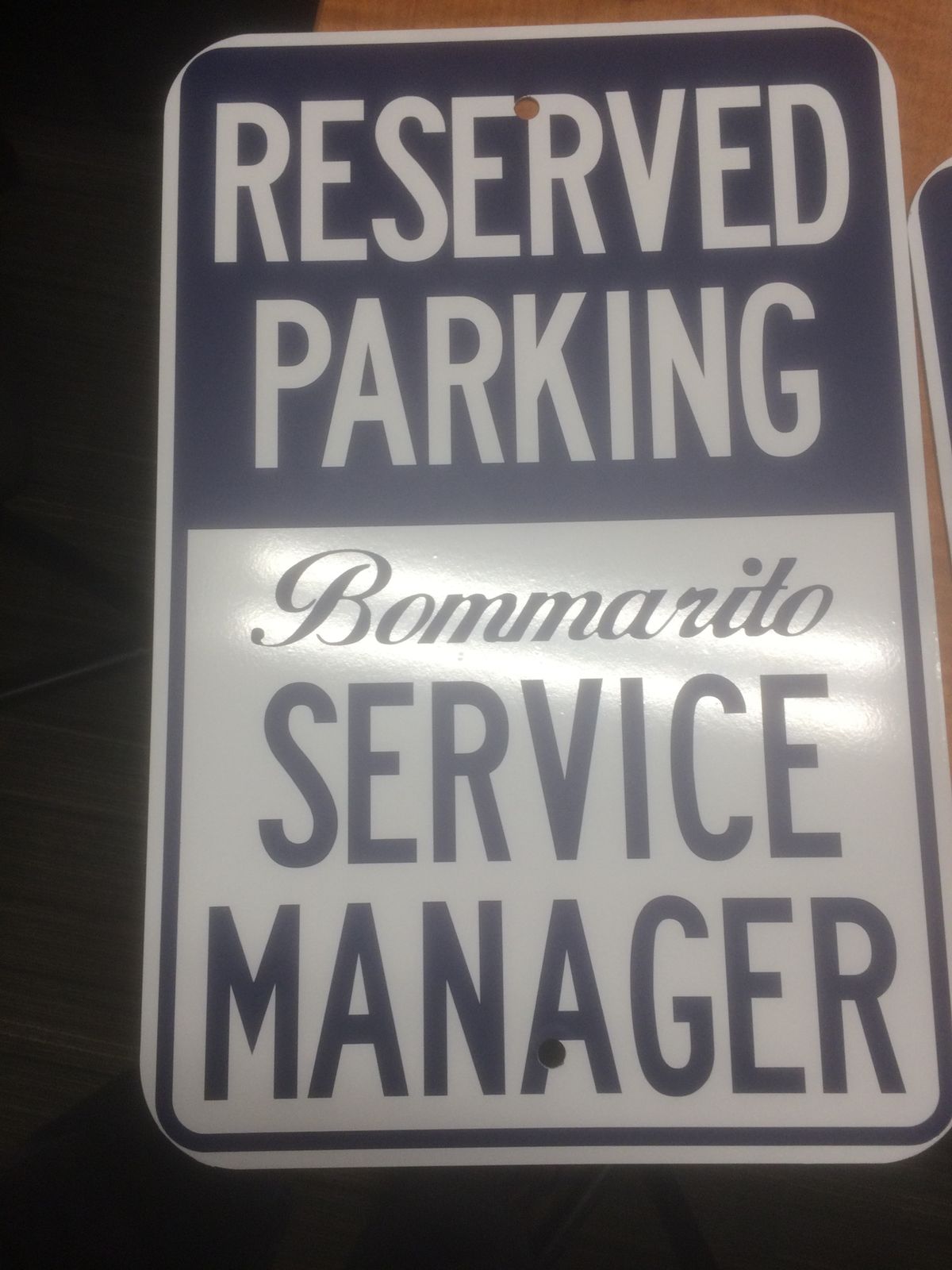 A reserved-parking sign