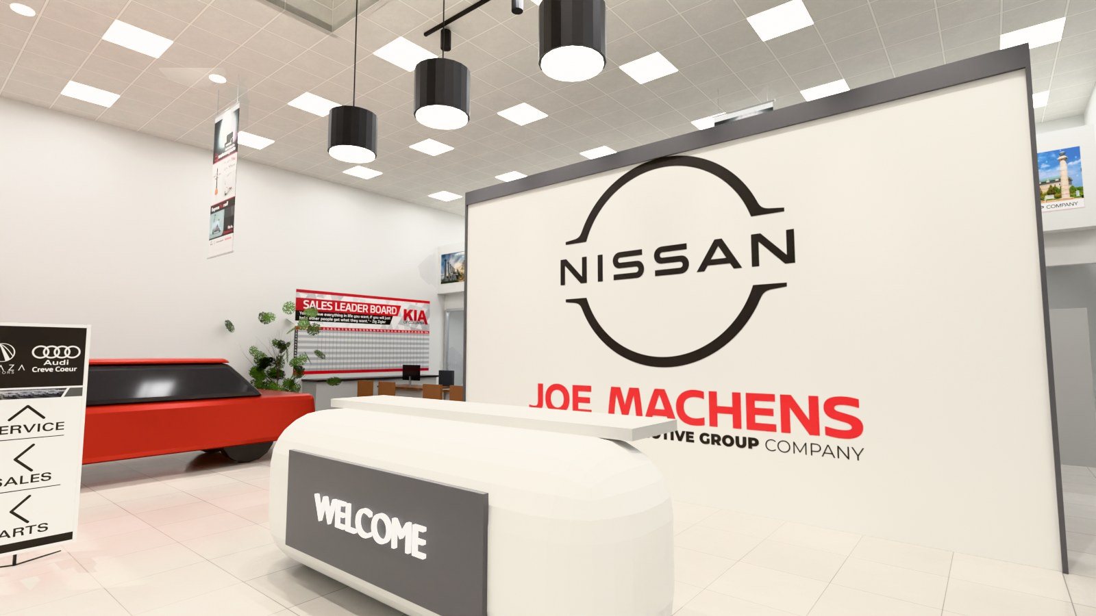 The Dealership Graphics Builder's showroom with its banners, murals and boards