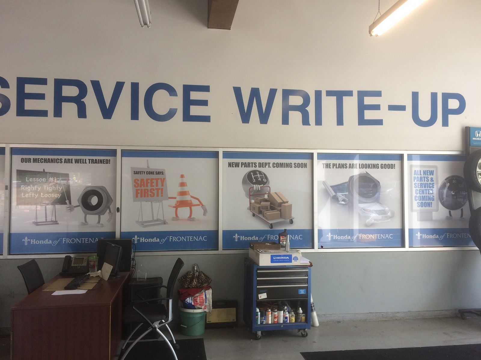 A service write-up wall