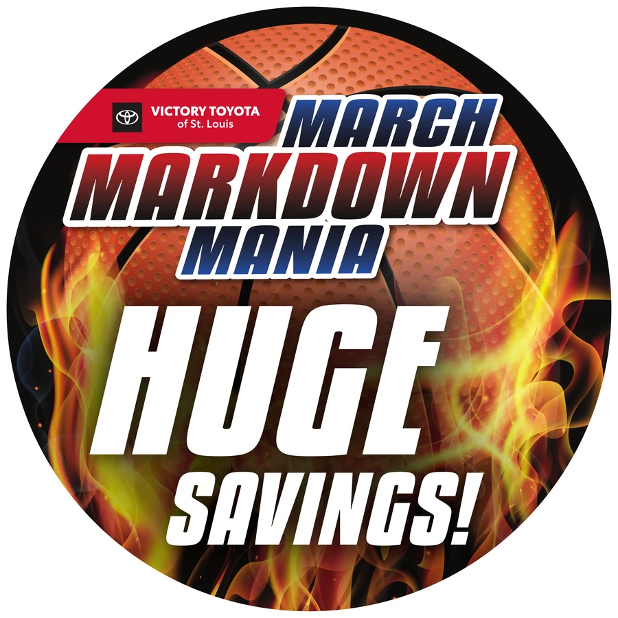 A March Markdown Mania hood circle for Victory Toyota