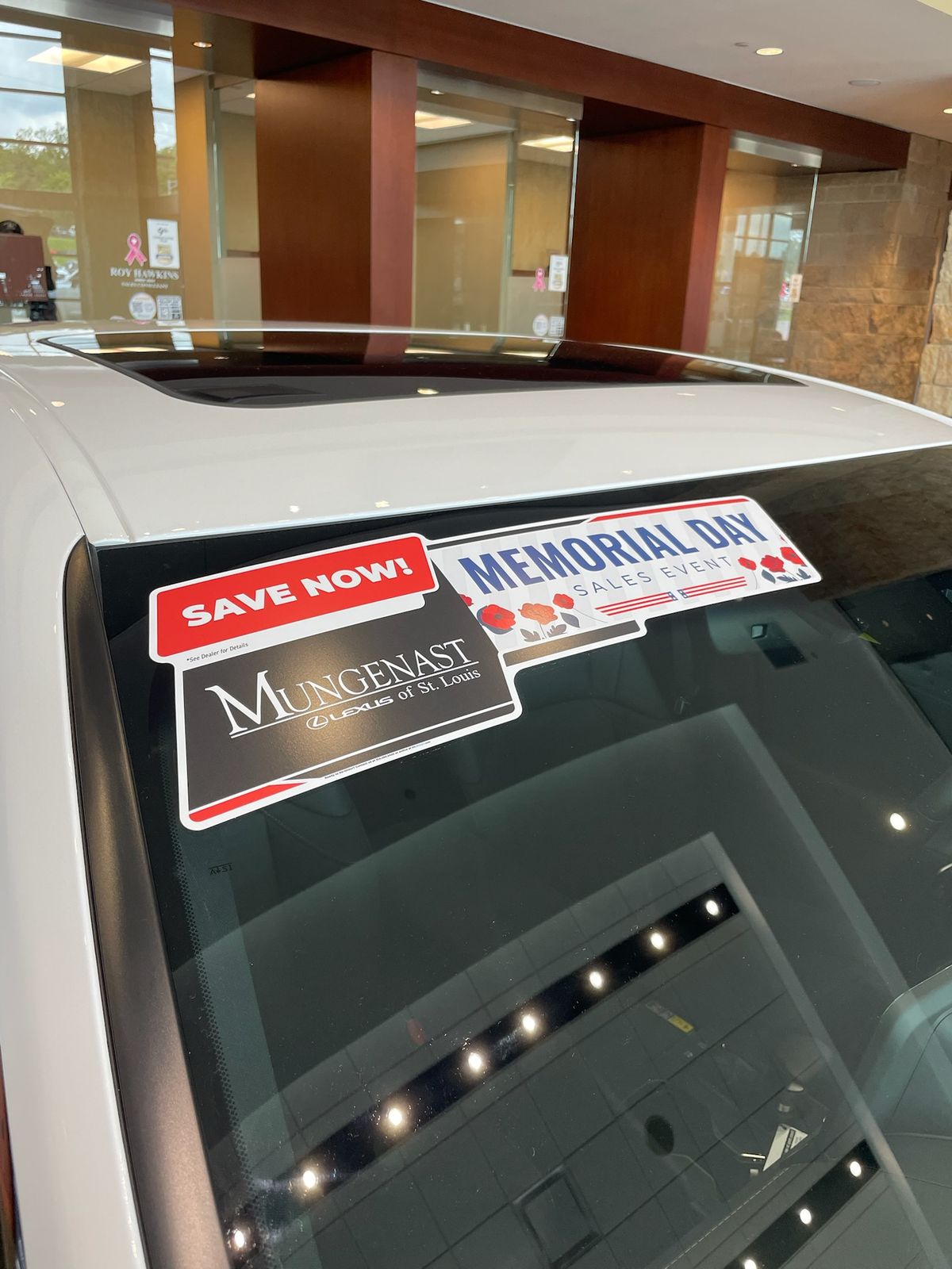 A Memorial Day event windshield banner