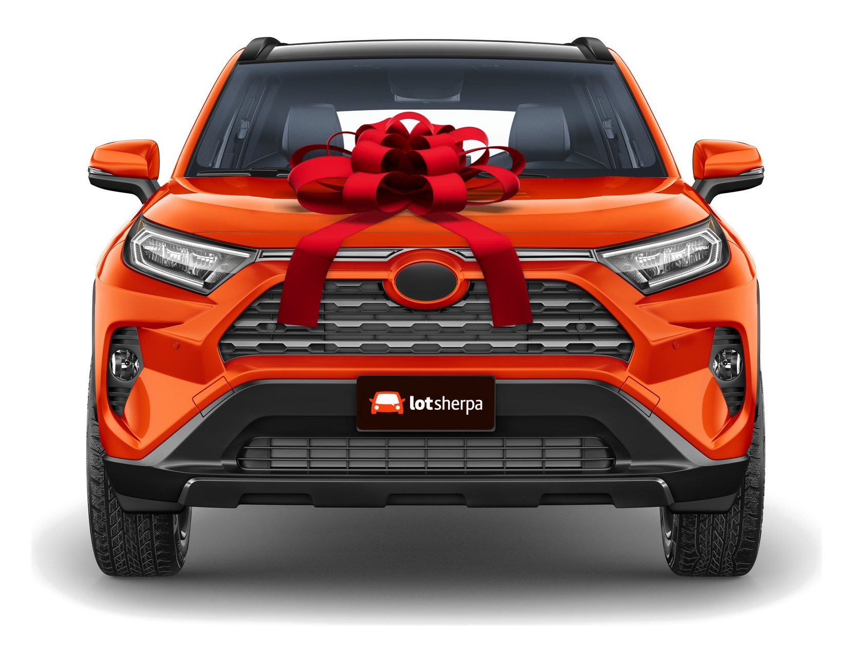 A RAV4 in the Vehicle Graphics Builder with a red 30-inch velvet bow
