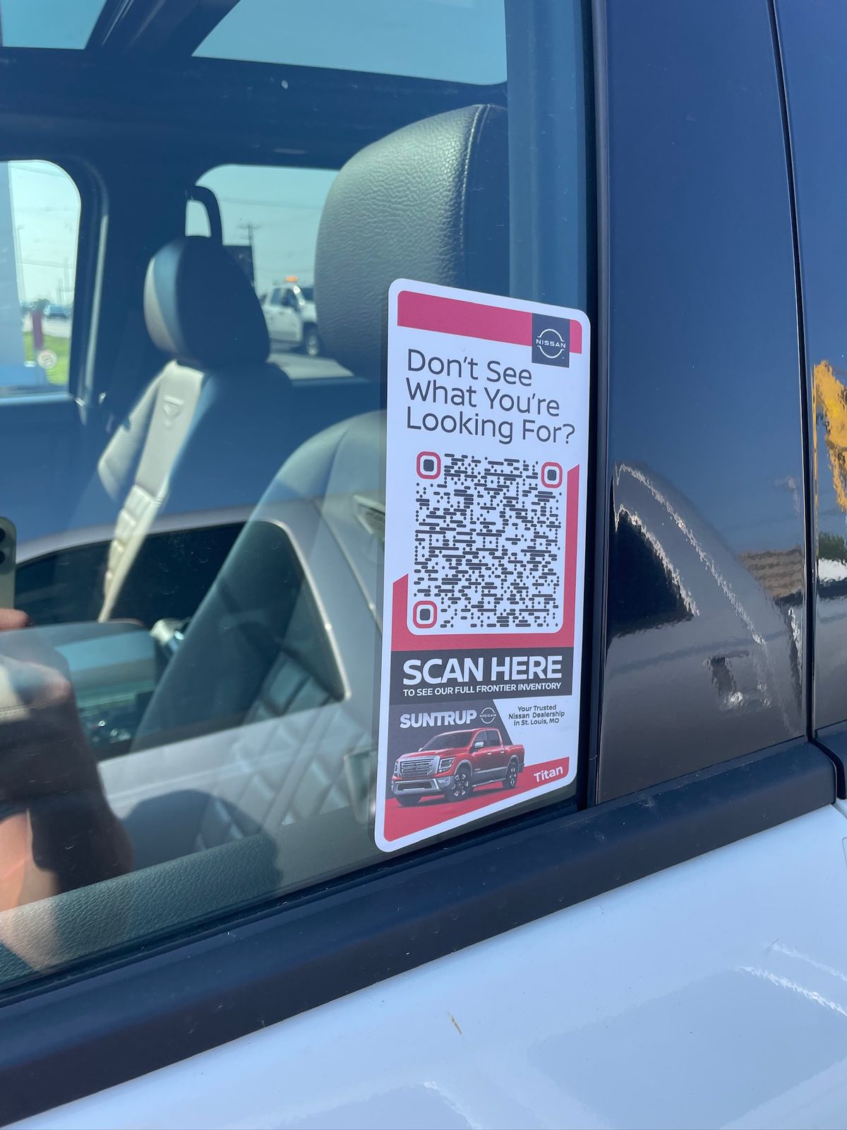 A ShortCut QR placard on the door glass