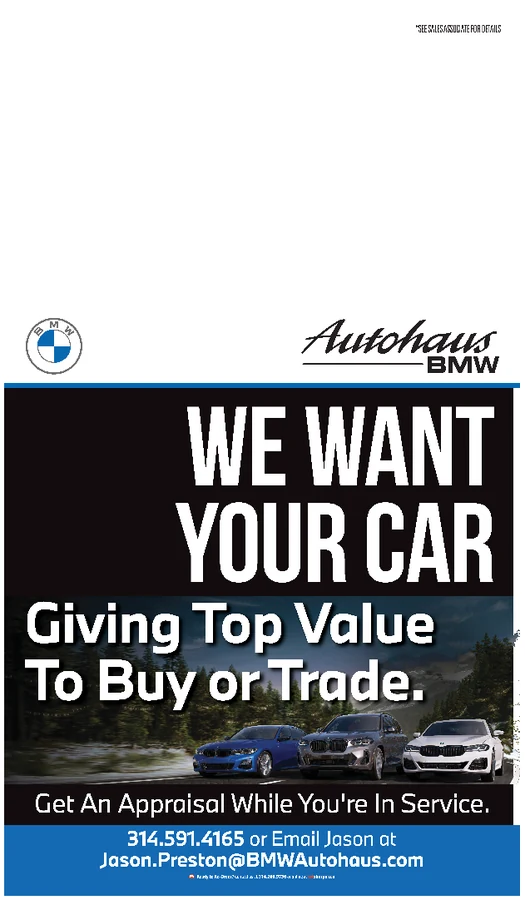 A mirror hang tag reading We Want Your Car