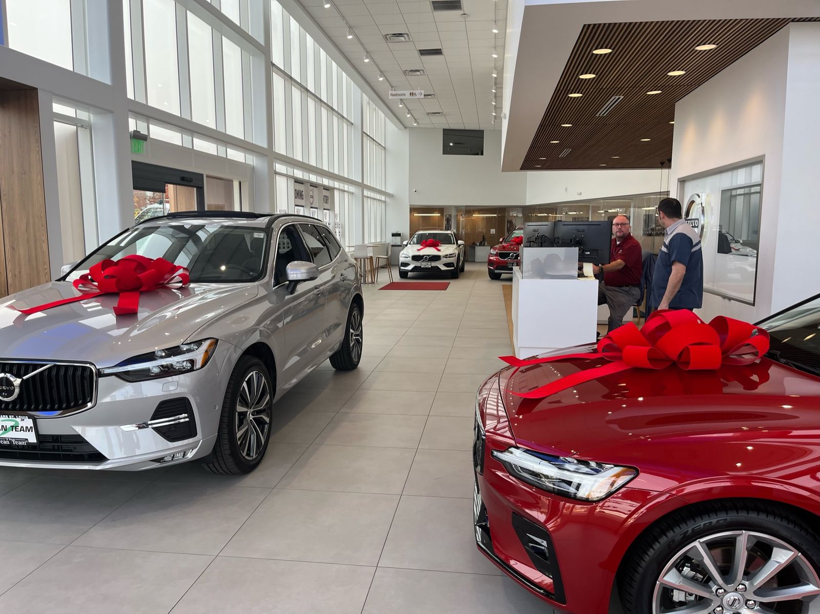 Velvet bows on the showroom floor